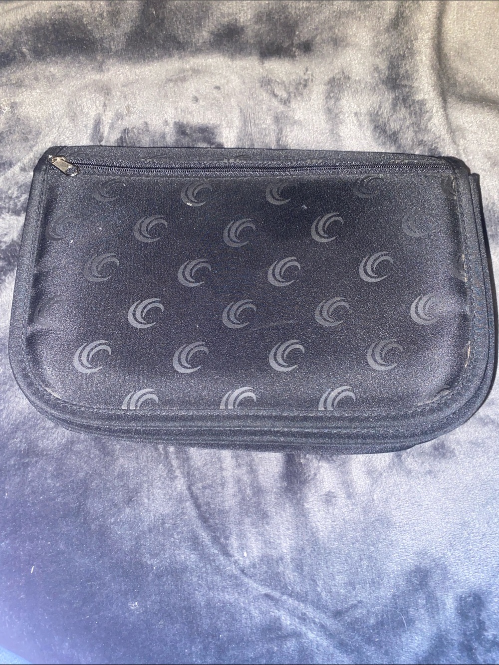Black Clutch with Subtle Crescent Pattern